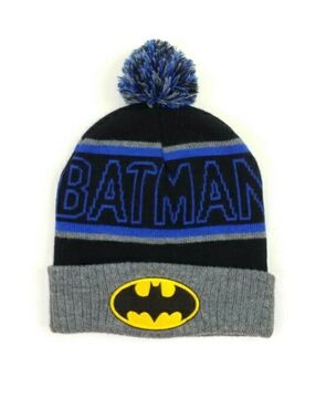 DC Comics Black Batman 100% Acrylic Beanie Sock Cap Hat Boys OSFM